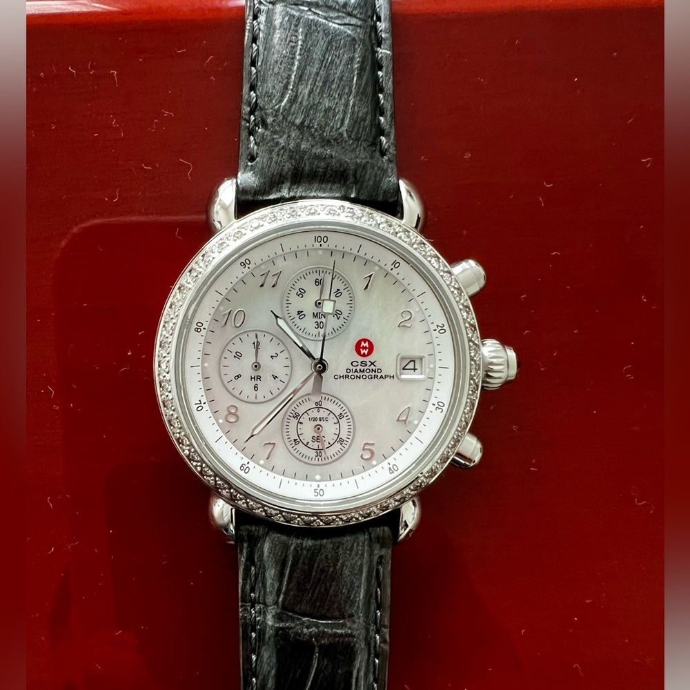 🩶🤍🩶 Stunning Michele CSX 36 Diamond Women’s Watch!🩶🤍🩶